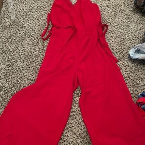 Carolina Belle Red Wide-Leg Jumpsuit